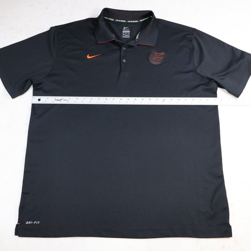 Nike Baltimore Orioles MLB Polo Shirt Mens XXL Black Dri-Fit Short Sleeve - Picture 7 of 9